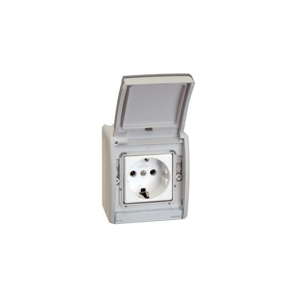 SIMON 44 BASE MALE AQUA AVEC CÔTÉ SCHUKO TT SIMON 44 AQUA ref: 4490432-035