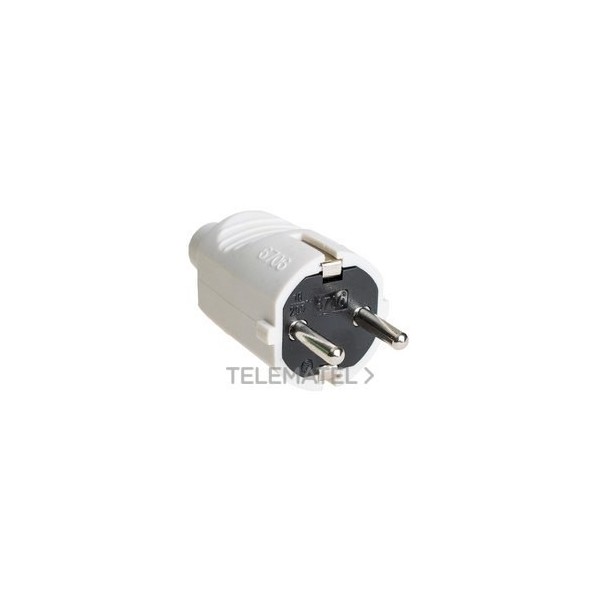 CLAVIJA TT LATERAL 10/16A 250V PVC GOMA BLANCA