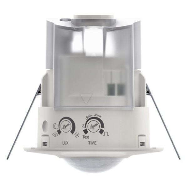 Detector Mont. Empot. techo - diám.máx 8 m. - 1 canal - áng.360° - blanco - IP 40 - compacto LUXA 103 -100 C DE WH