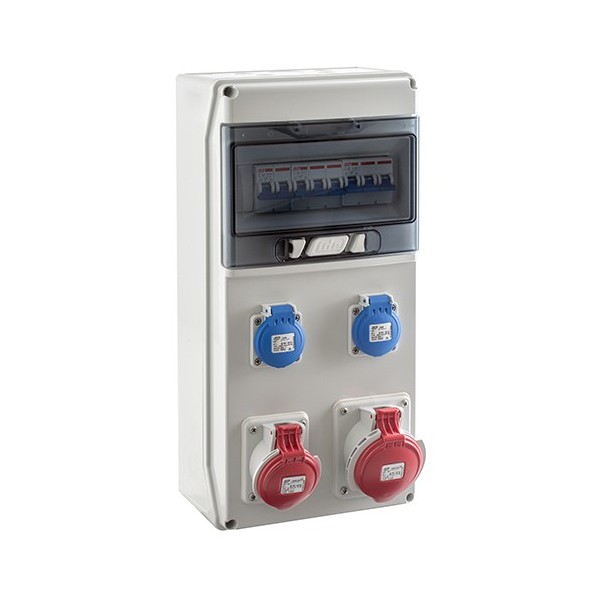 CAJA SUPERFICIE SV9302 IDE 1X9 MÓDULOS CON TOMAS CORRIENTE IP65