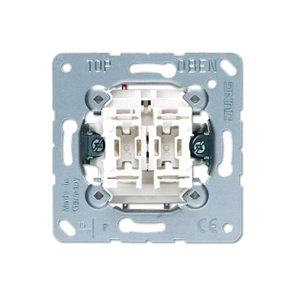 MECANISME JUNG DOUBLE COMMUTATEUR SANS GRIFFES FIXES ref: 505EU