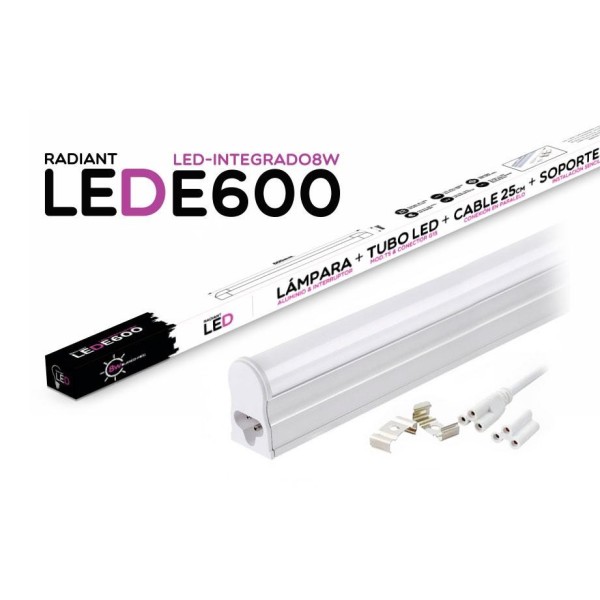 REGLETA LED INTEGRADO E600 60CM 8W 6500K LUZ FRÍA 700LM RADIANT LED