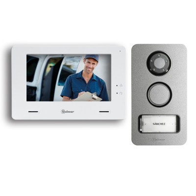 Portero automático con cámara y 2 hilos de conexión, 1, 2, 3, 4. Pantalla  táctil LCD, para viviendas unifamiliares, bifamiliares, edificios de