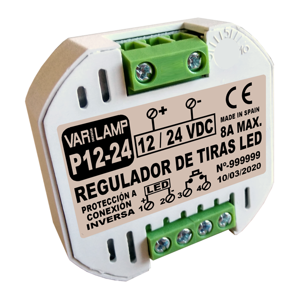 Regulador a pulsadores para Tiras LED de  12V a 24V (DC)