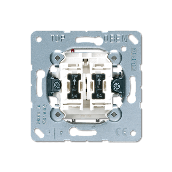 MECANISMO JUNG  DOBLE INTERRUPTOR CONMUTADOR  LUMINOSO 10AX / 250V ref: 505U5