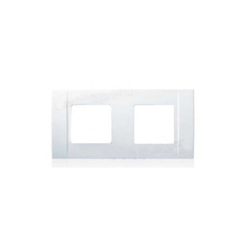 Placa sin garras de 2 ventanas horizontales Restylo blanco alpino