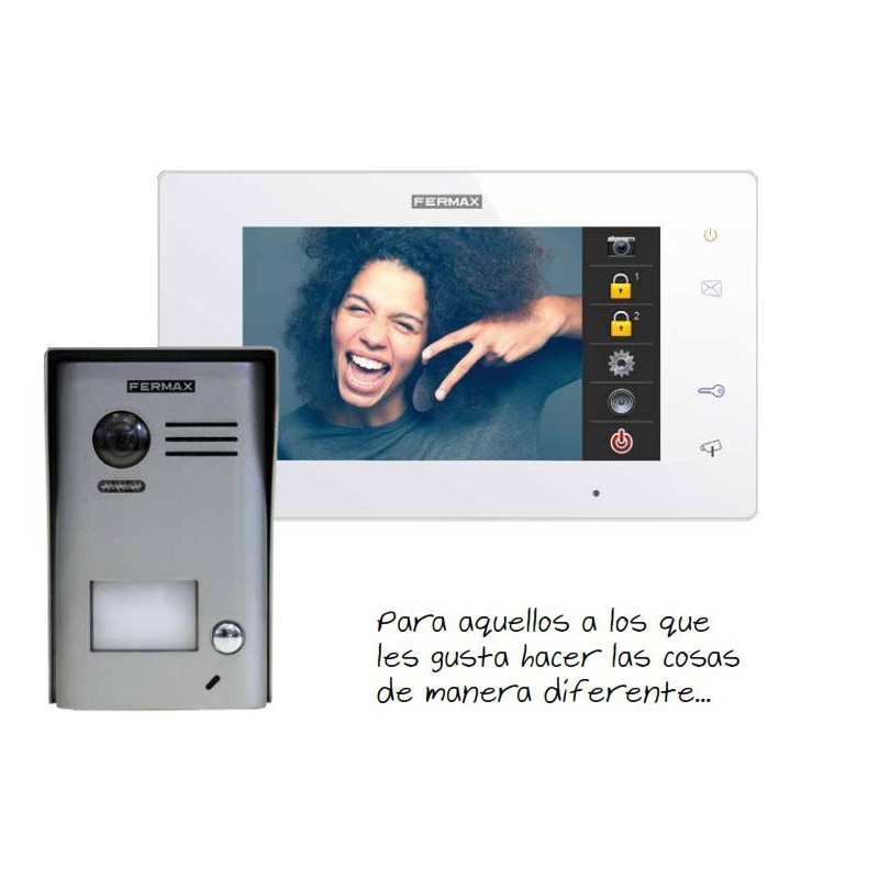 KIT DE VIDEOPORTERO WAY DE 2 HILOS CON MONITOR DE 7 PULGADAS PARA 1  VIVIENDA 1401 DE FERMAX