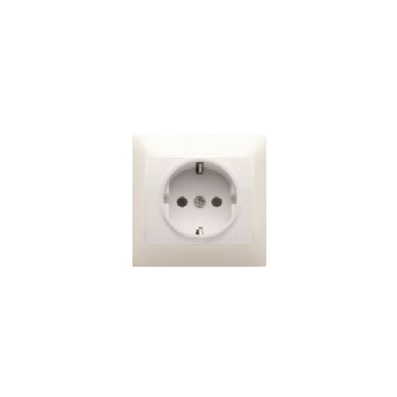 Base enchufe Schuko emborne con tornillo protección serie Viva en blanco